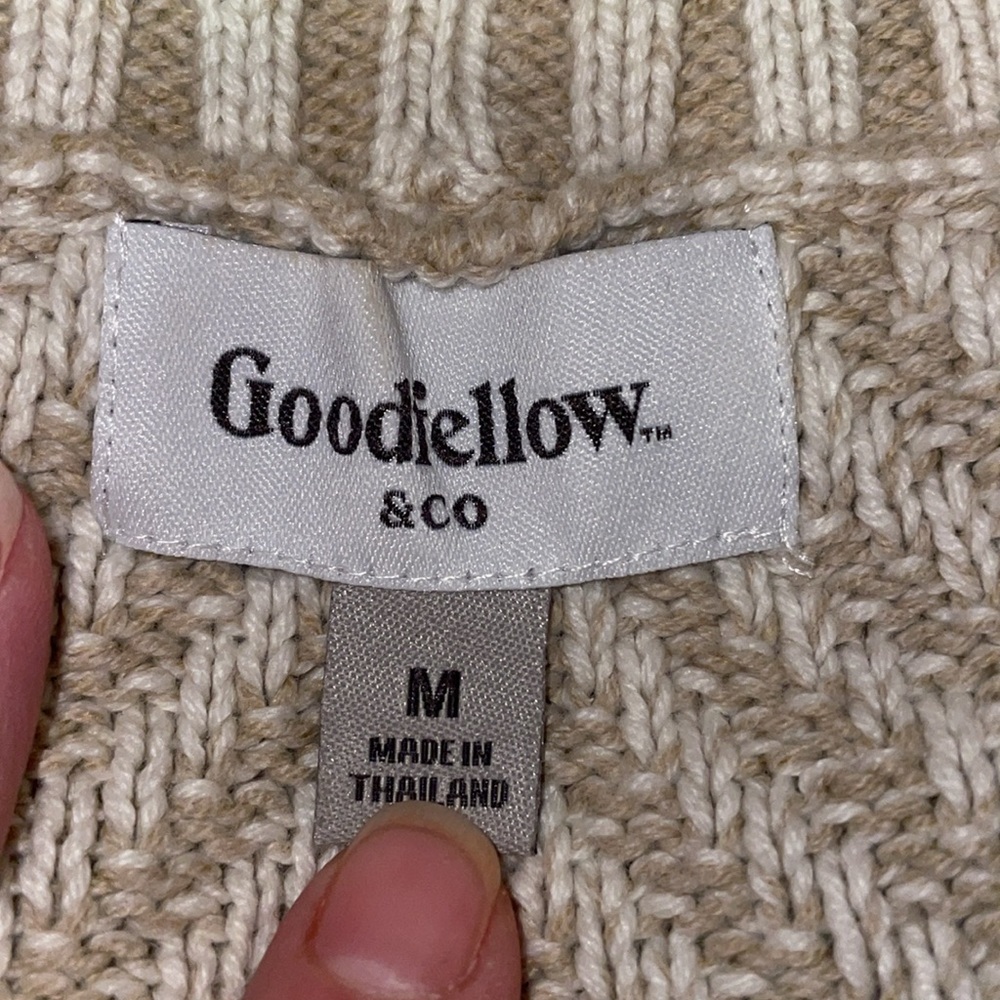 Men's Shawl Collared Sweater Cardigan - Goodfellow & Co‚ Cream. Size Medium - Picture 9 of 10
